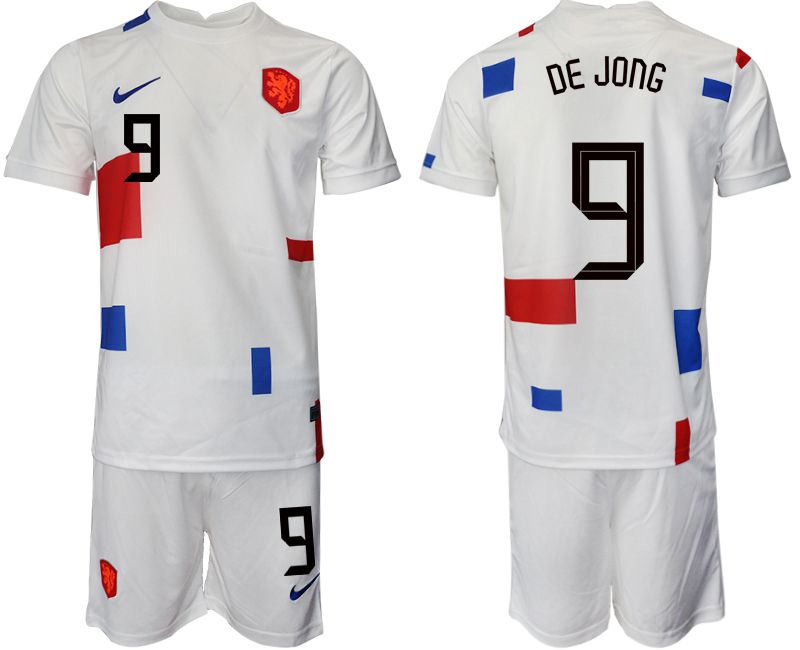 Men 2022 World Cup National Team Netherlands away white #9 Soccer Jersey